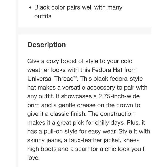 Universal Thread Gray Felt Wool Look New w/Tags Womens Adjustable Fedora - Picture 7 of 9